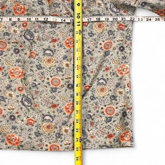 Vintage Floral Prairie Blouse Cottagecore Button Up Long Sleeve Grandma-Chic - Picture 4 of 4